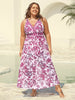 Flora™ | Zweiteiliger Badeanzug mit Blumenmuster und gerafftem Mesh, Sarong