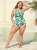 Flora™ | Zweiteiliger Badeanzug mit Blumenmuster und gerafftem Mesh, Sarong