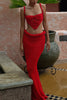 Kiara™ | Crochet Knit Braid Waist Slit Stretch Maxi Skirt