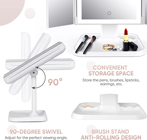 Faltbarer LED Make-up-Spiegel