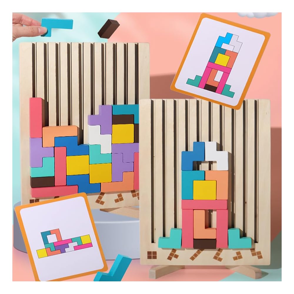 Stapelspiel aus Holz - Fördert Logik, Konzentration und Feinmotorik bei Kindern!