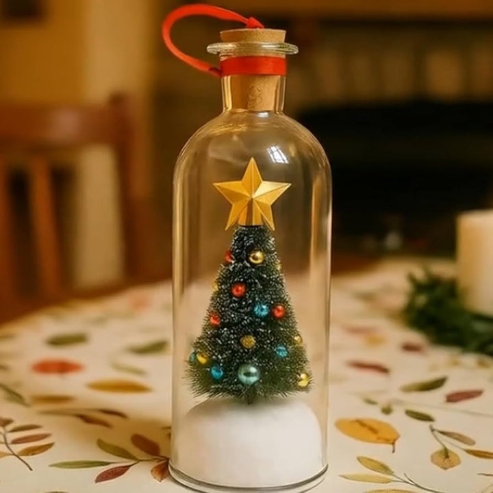 Weihnachtsbaum mit message in einer Flasche — Persönliche Nachricht verschenken