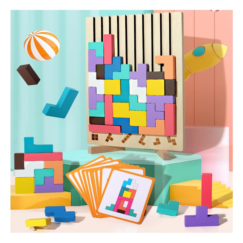 Stapelspiel aus Holz - Fördert Logik, Konzentration und Feinmotorik bei Kindern!