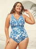 Flora™ | Zweiteiliger Badeanzug mit Blumenmuster und gerafftem Mesh, Sarong