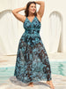 Flora™ | Zweiteiliger Badeanzug mit Blumenmuster und gerafftem Mesh, Sarong
