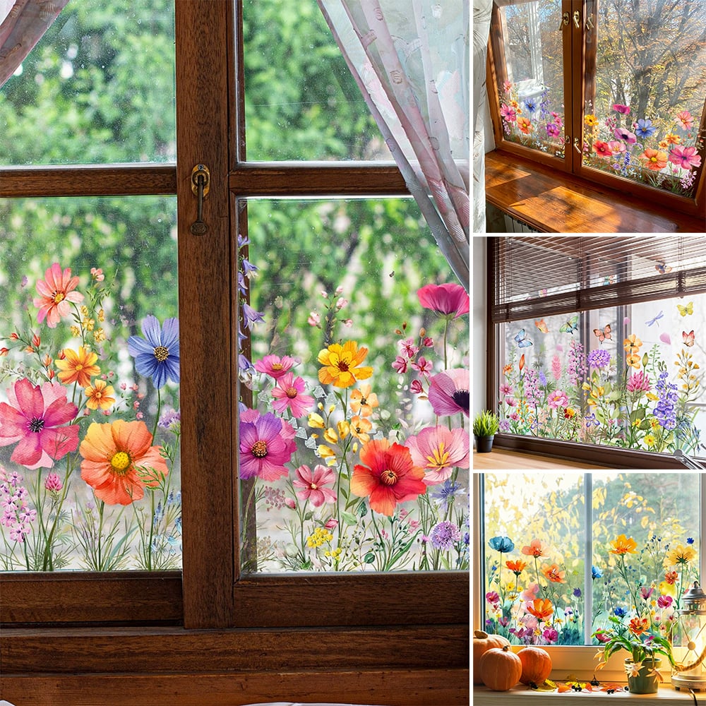 1+1 Gratis | Bunte Blumenaufkleber für deine Fenster!