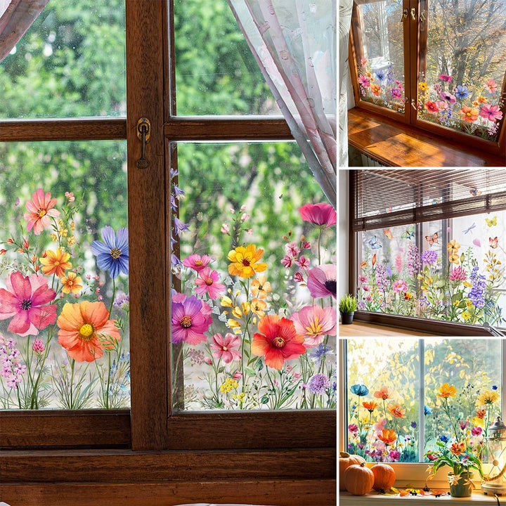 Bunte Blumenaufkleber für deine Fenster!