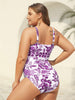 Flora™ | Zweiteiliger Badeanzug mit Blumenmuster und gerafftem Mesh, Sarong