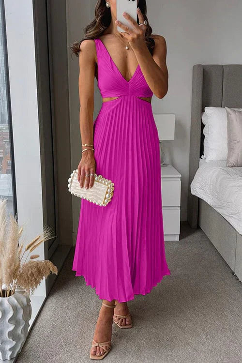 Rosalee™ - Plissiertes Kleid mit Ausschnitt