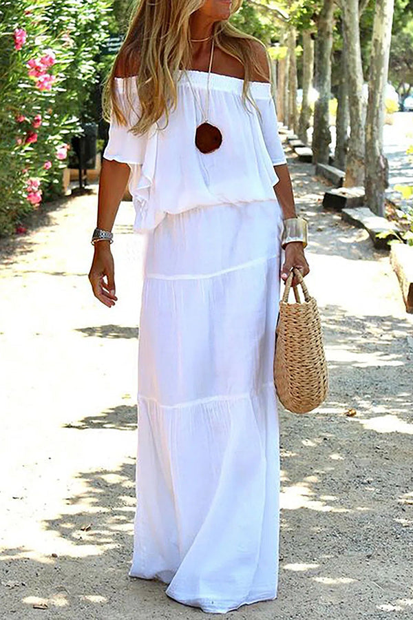 Seaside™ – Lässiges Off-Shoulder Maxikleid für den Strand