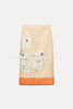 Kelly™ | Linen Blend Flower Print High Rise Pencil Slit Midi Skirt