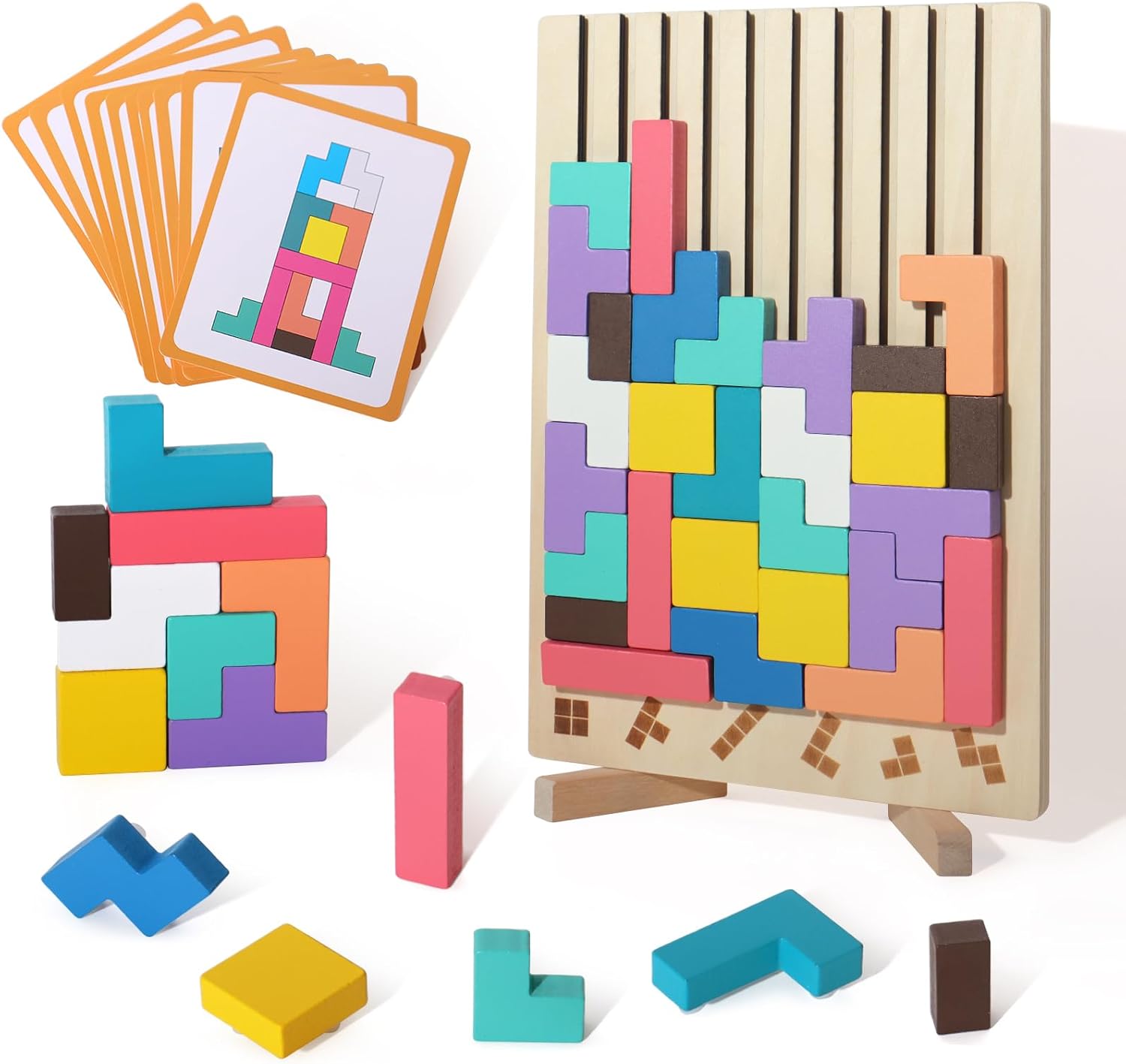 Stapelspiel aus Holz - Fördert Logik, Konzentration und Feinmotorik bei Kindern!