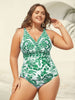 Flora™ | Zweiteiliger Badeanzug mit Blumenmuster und gerafftem Mesh, Sarong