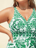 Flora™ | Zweiteiliger Badeanzug mit Blumenmuster und gerafftem Mesh, Sarong