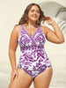 Flora™ | Zweiteiliger Badeanzug mit Blumenmuster und gerafftem Mesh, Sarong