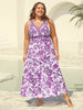 Flora™ | Zweiteiliger Badeanzug mit Blumenmuster und gerafftem Mesh, Sarong