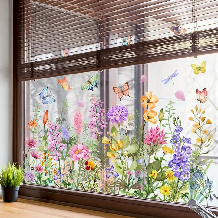Bunte Blumenaufkleber für deine Fenster!