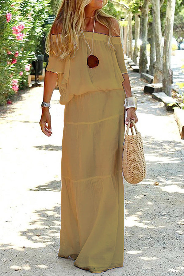 Seaside™ – Lässiges Off-Shoulder Maxikleid für den Strand