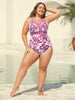 Flora™ | Zweiteiliger Badeanzug mit Blumenmuster und gerafftem Mesh, Sarong