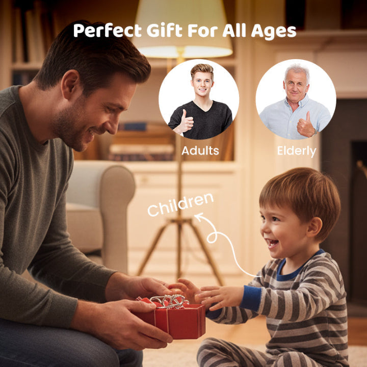 Interlock Metallpuzzle-Set — Perfekt für Weihnachten &amp; Spieleabende, 8-teilig