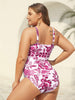 Flora™ | Zweiteiliger Badeanzug mit Blumenmuster und gerafftem Mesh, Sarong