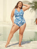 Flora™ | Zweiteiliger Badeanzug mit Blumenmuster und gerafftem Mesh, Sarong