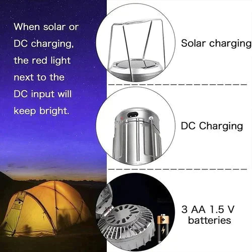 Tragbare LED Campinglaterne mit Ventilator