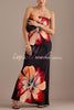 Laura™ | Charmantes Damen Satin Floral Print Bandeau Weit Maxi Kleid