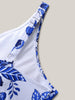 Flora™ | Zweiteiliger Badeanzug mit Blumenmuster und gerafftem Mesh, Sarong