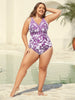 Flora™ | Zweiteiliger Badeanzug mit Blumenmuster und gerafftem Mesh, Sarong