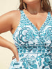 Flora™ | Zweiteiliger Badeanzug mit Blumenmuster und gerafftem Mesh, Sarong