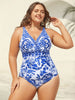 Flora™ | Zweiteiliger Badeanzug mit Blumenmuster und gerafftem Mesh, Sarong
