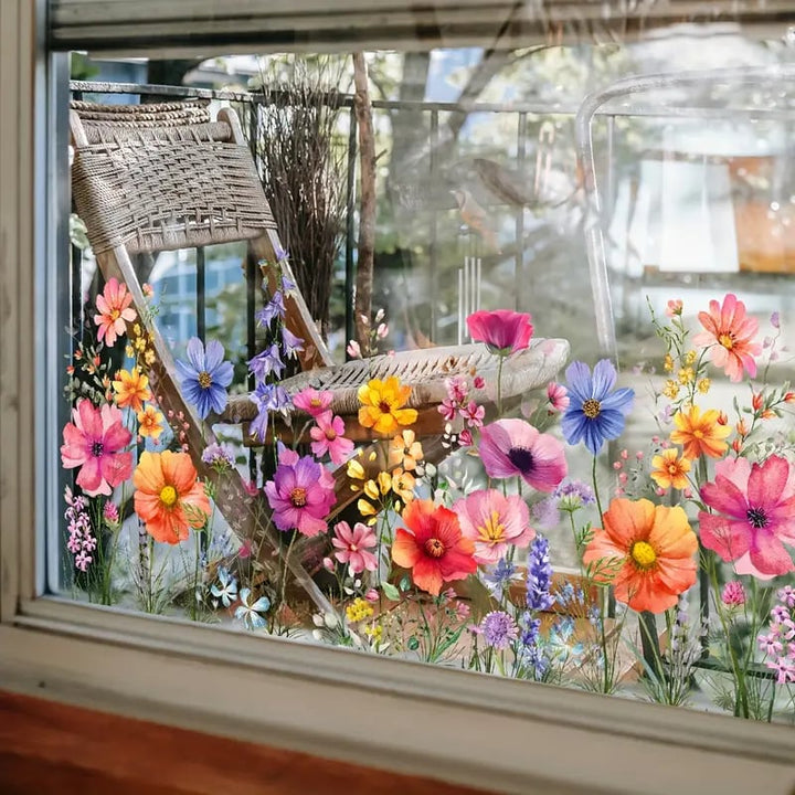 Bunte Blumenaufkleber für deine Fenster!