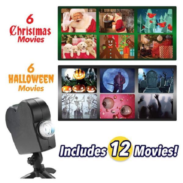 Weihnachts- und Halloween-Projektor mit Leinwand