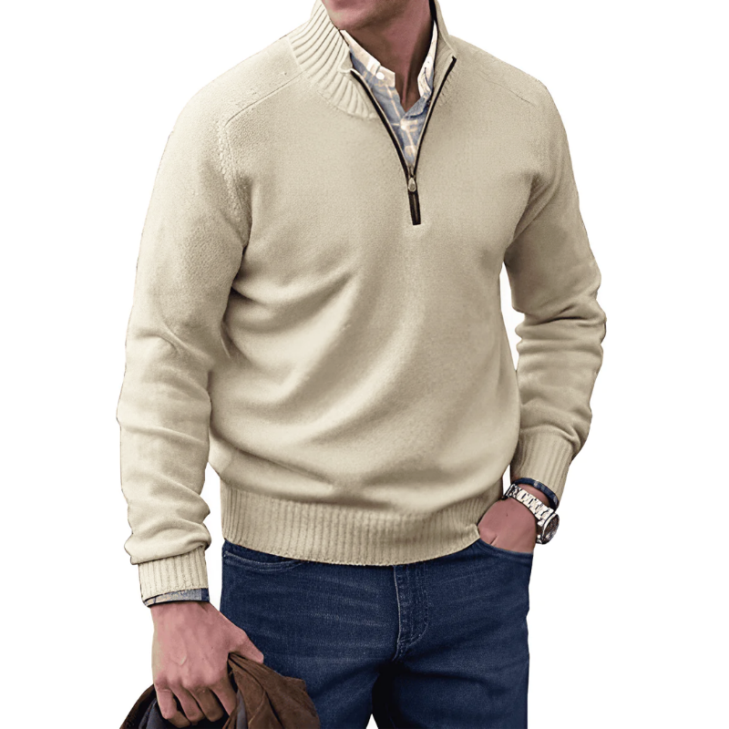 Noah – Kaschmirpullover mit Reißverschluss
