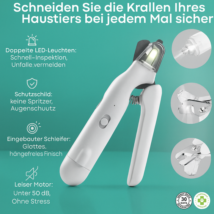 2-in-1 Krallenschere und -Schleifer mit LED
