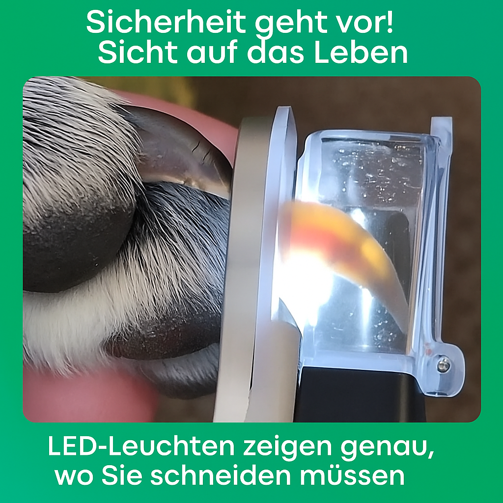2-in-1 Krallenschere und -Schleifer mit LED