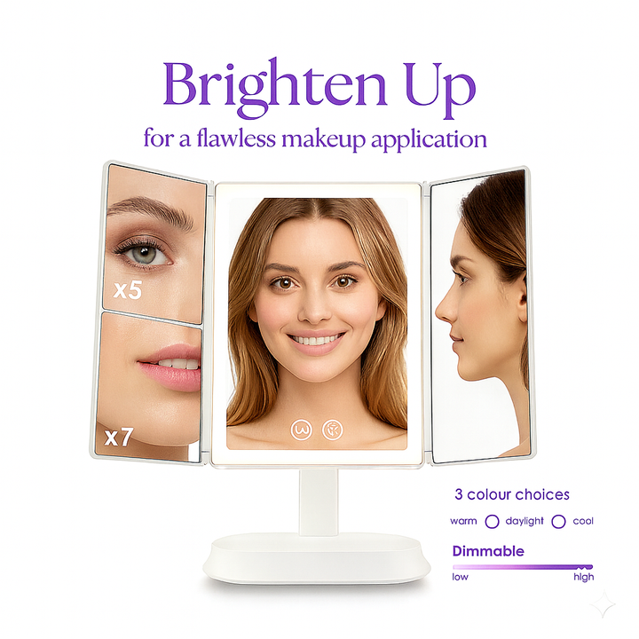 Faltbarer LED Make-up-Spiegel