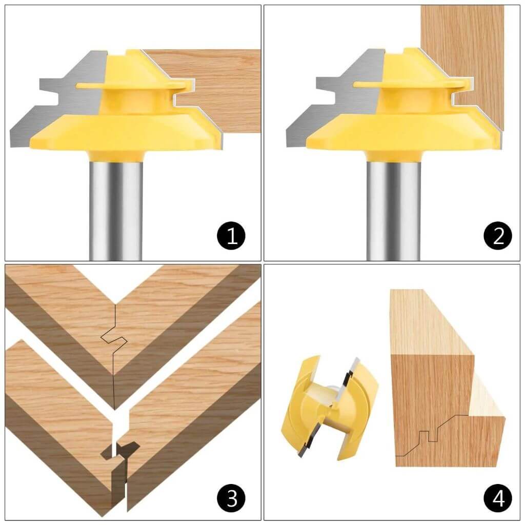 LockCut™ | Gehrungsfräser mit 45-Grad-Verriegelung – 1/2"-Schaft