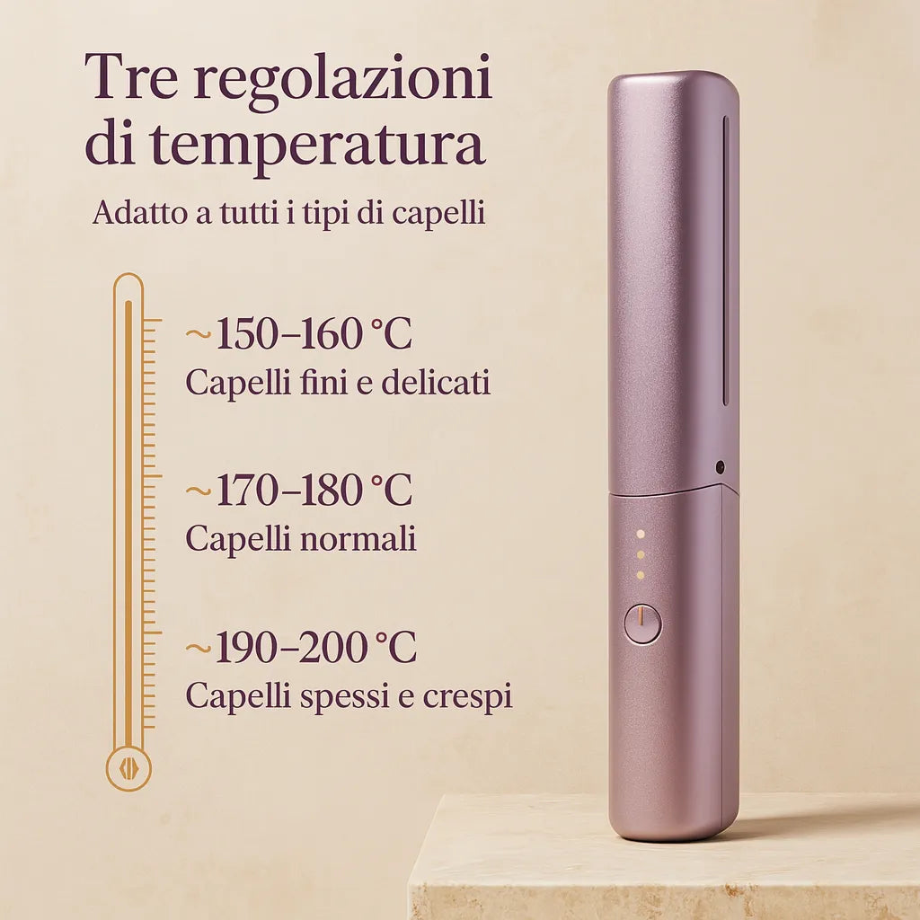 Soavia™ HeatSilk 2F — 2-in-1 tragbarer Glättkamm und –bürste, Salon-Effekt