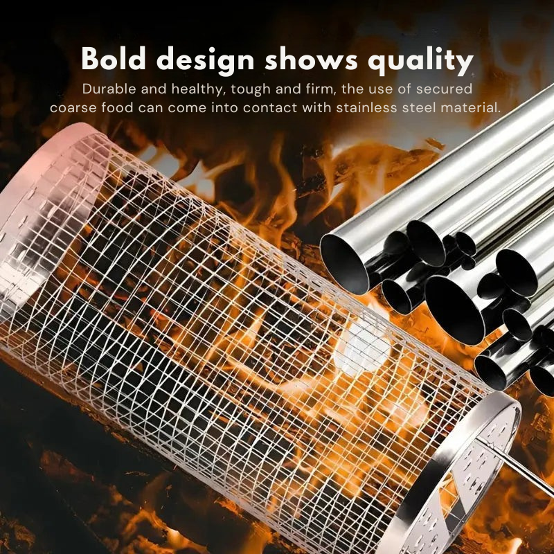 GrillTwist™ | Rotierender Grillkorb für müheloses und gleichmäßiges Garen