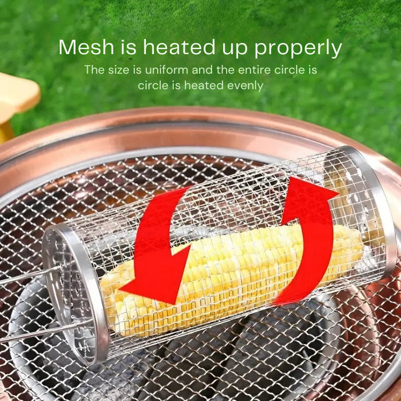 GrillTwist™ | Rotierender Grillkorb für müheloses und gleichmäßiges Garen