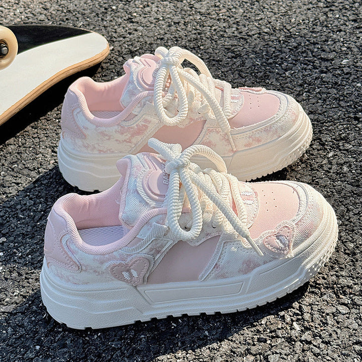 Mila| Weiß/Rosa Damen Trend-Sneaker