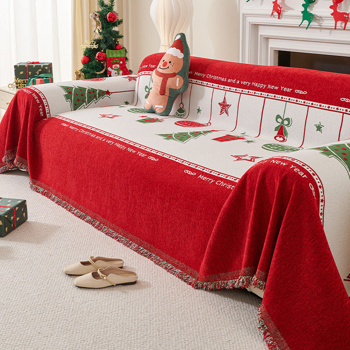 lusailstore - Weihnachts-Sofaüberwurf mit Motiv