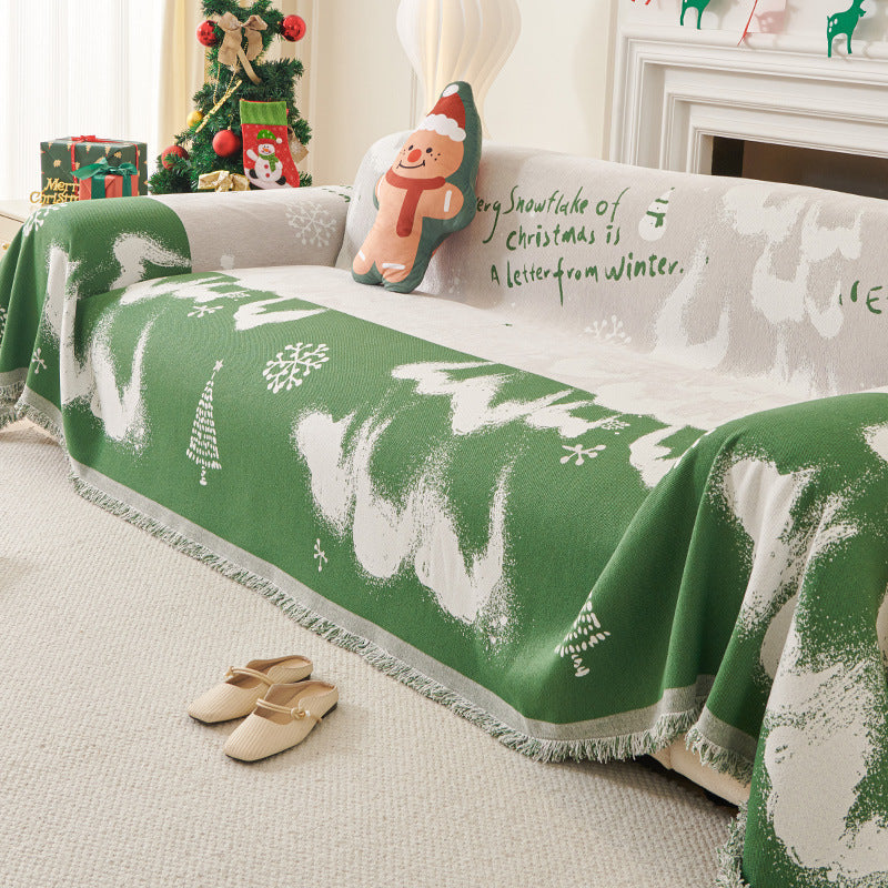 lusailstore - Weihnachts-Sofaüberwurf mit Motiv