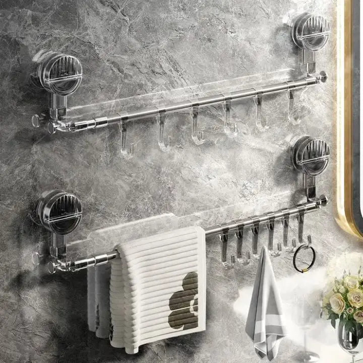 EasyTowel™ | Platzsparendes Handtuchregal mit Saugnäpfen – Kein Bohren, einfach montieren!