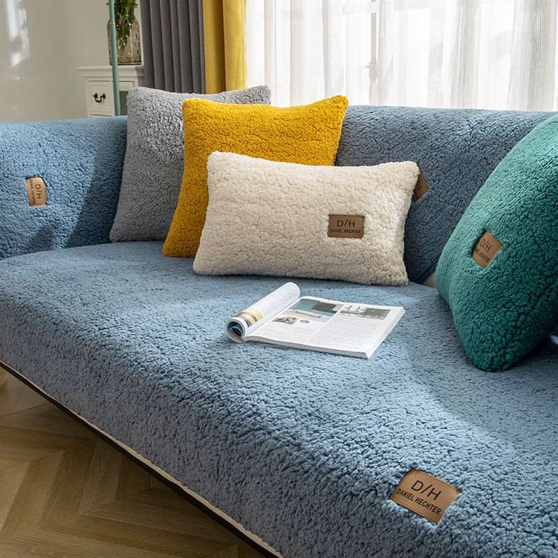 SofaSoft Deluxe| Ultrasofte Lamm-Kaschmir Sofa-Bezug – Plüsch-Effekt &amp; Rutschfest