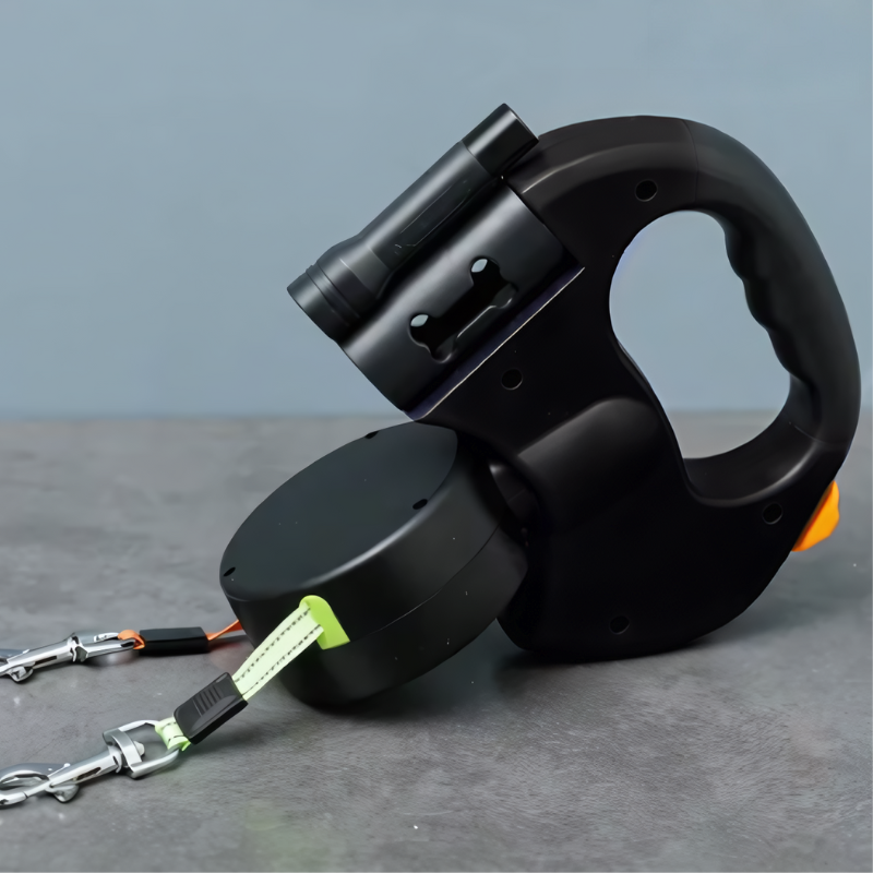 Twino| Doppel-Hundeleine anti-Verhedderung mit LED-Licht