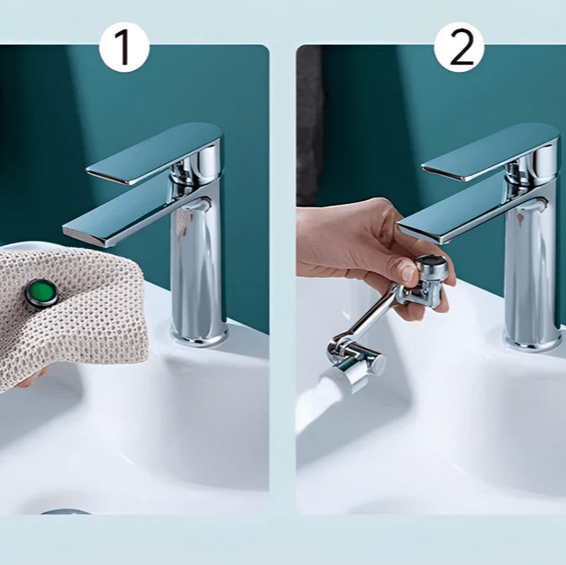 Drehbare Wasserhahnverlängerung für eine einfache Reinigung