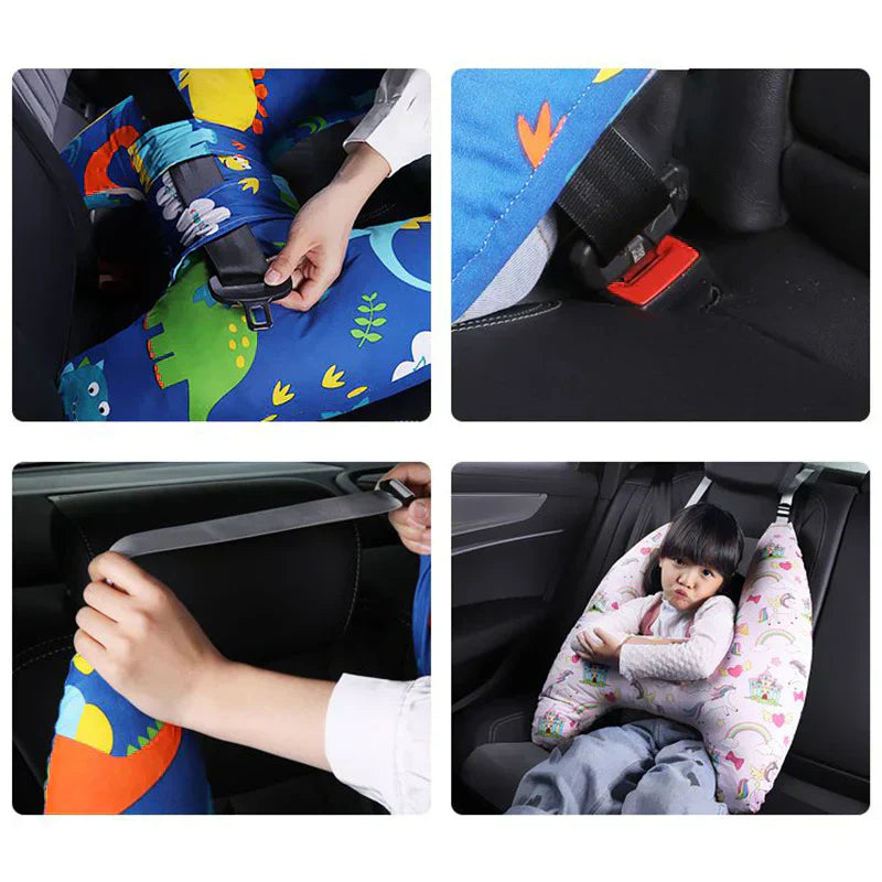 KinderReiseKissen – Ergonomisches Nackenkissen mit Sicherem Halt für unterwegs